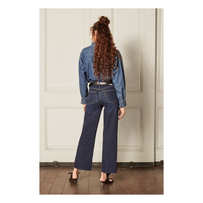 The Mickey High Rise Wide Leg Jeans | Blue Steel