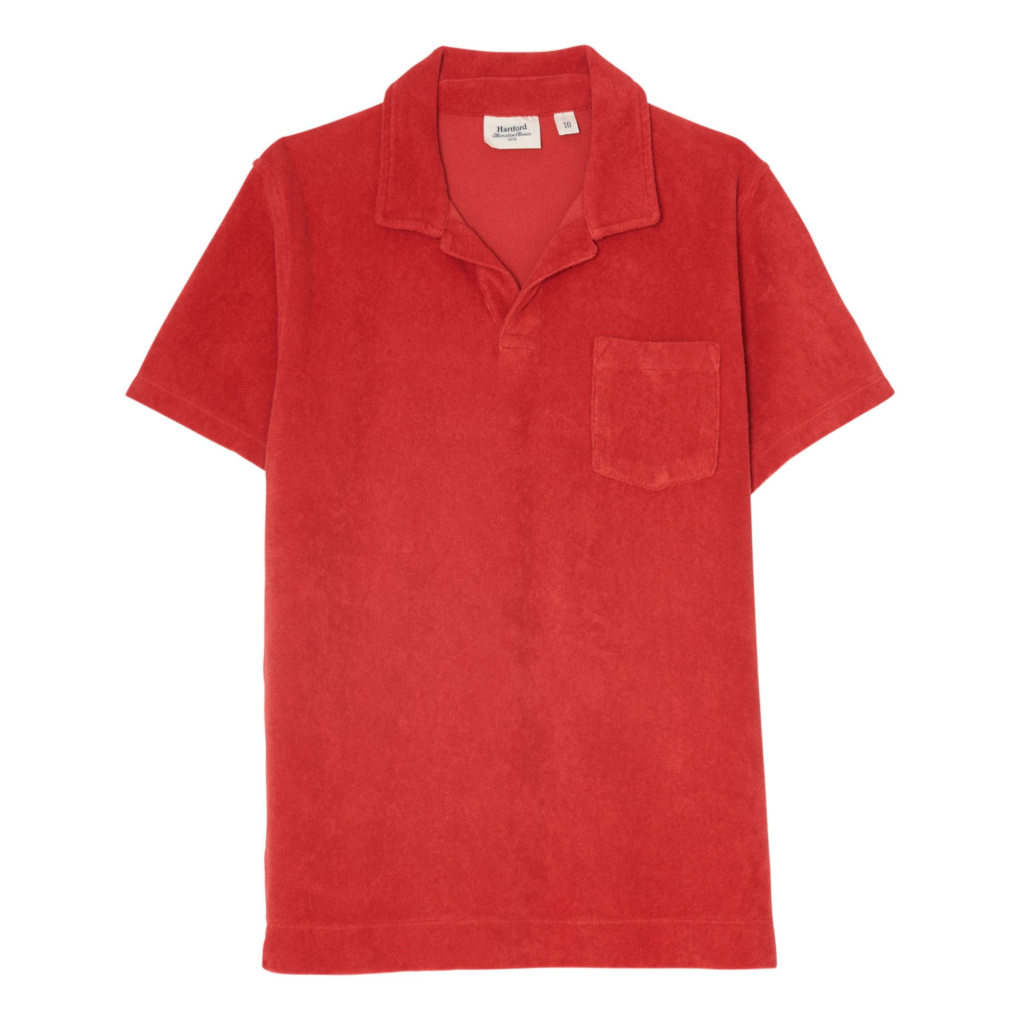 Terry Cloth Polo Shirt Brick red- Product image n°0