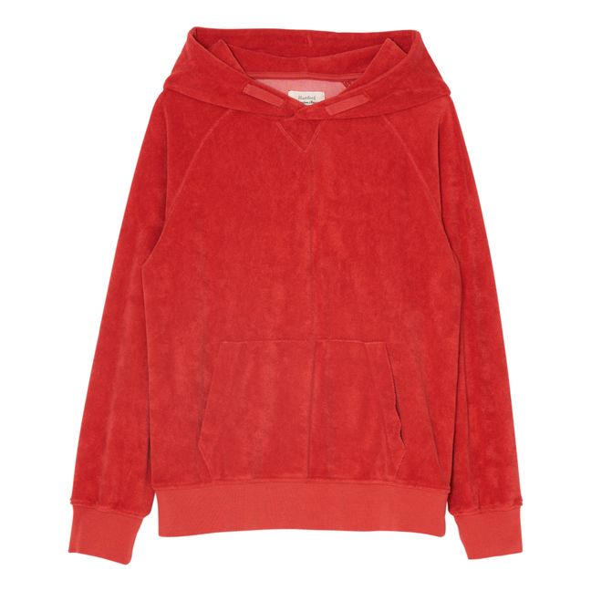 Terry Cloth Hoodie Rosso mattone