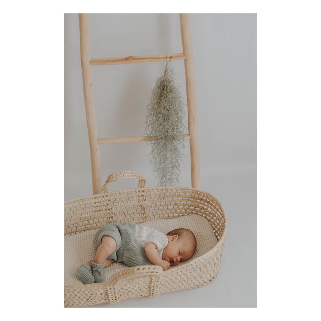 Babyschuhe Strick Bio-Baumwolle Wassergrün