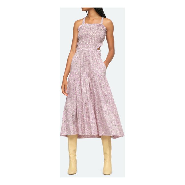 Ida Smocked Apron Dress Lilac