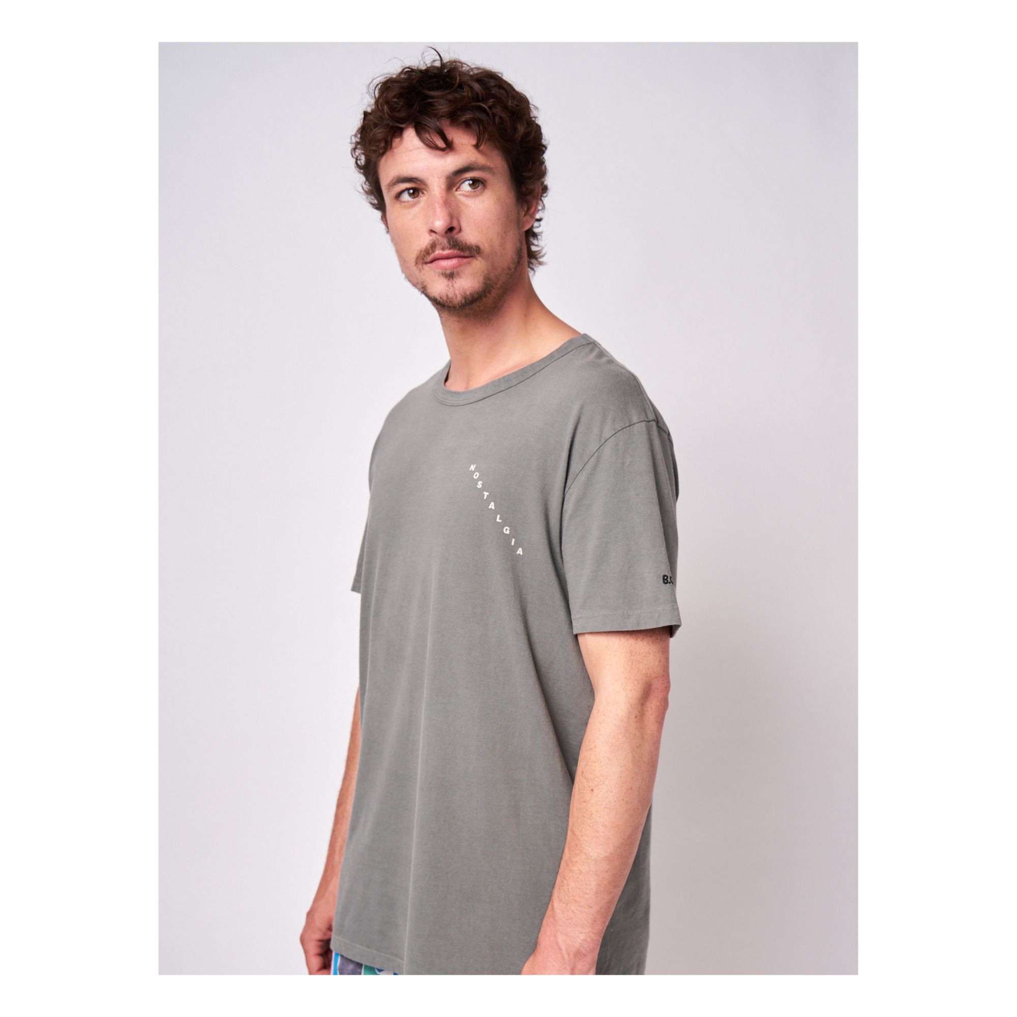 Nostalgia Organic Cotton Oversize Poet T-shirt - Adult Collection - Grey- Product image n°3