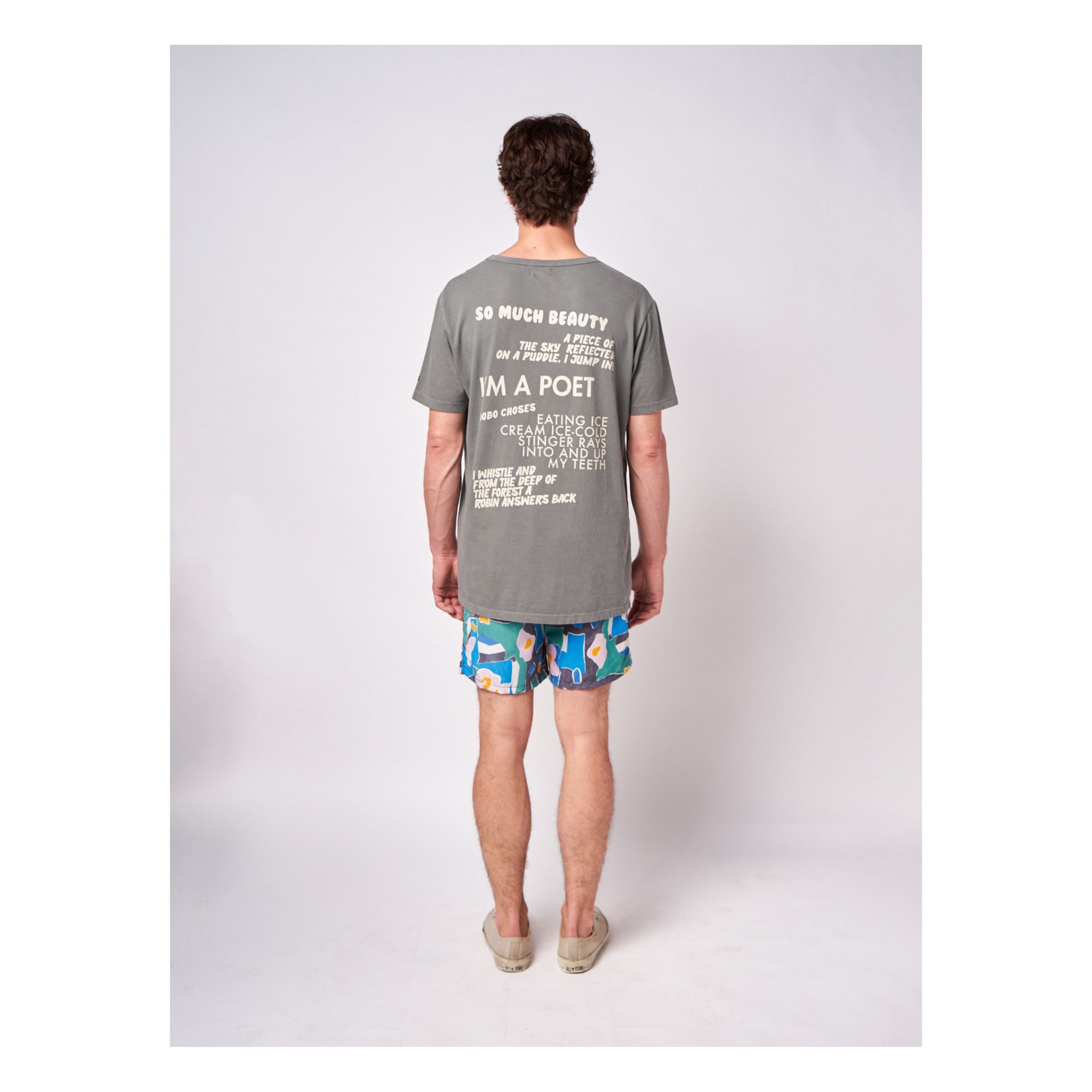 Nostalgia Organic Cotton Oversize Poet T-shirt - Adult Collection - Grey- Product image n°6