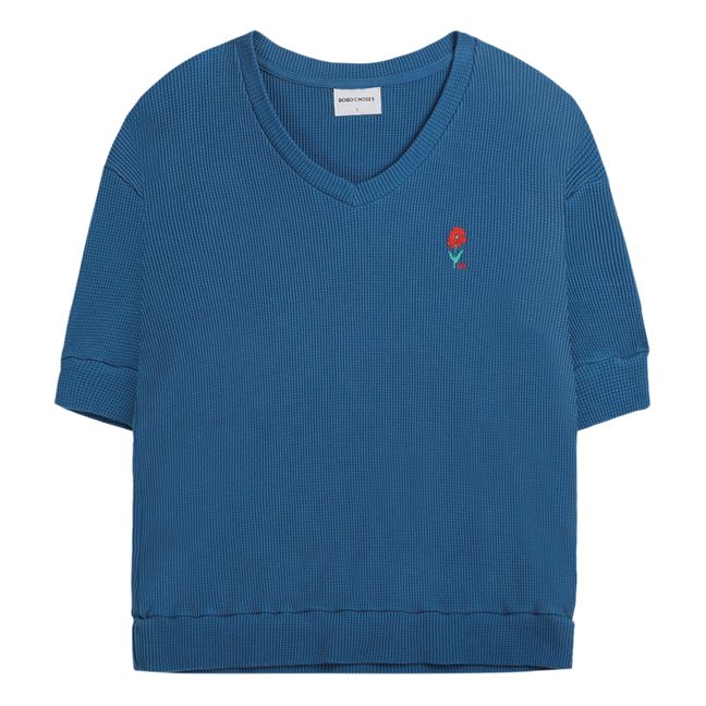 Organic Cotton Waffle T-shirt - Women’s Collection - Blau