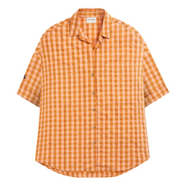 Organic Cotton Checked Shirt - Women’s Collection - Orange