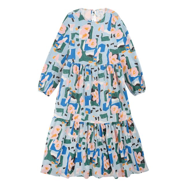 Linen and Viscose Dress - Women’s Collection - Azzurro