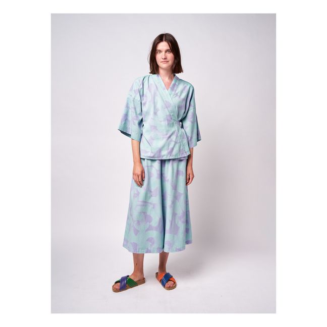 Hosenrock aus Baumwolle und Leinen - Damenkollektion - Blau