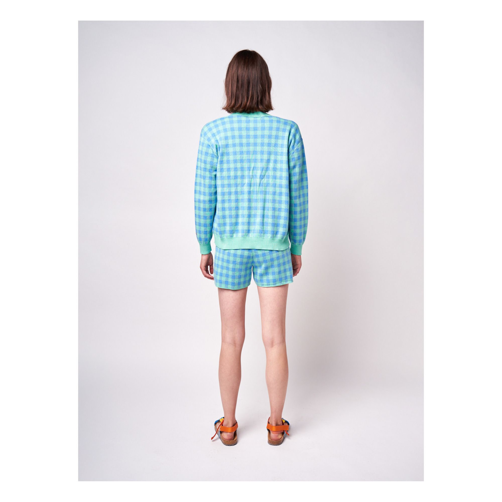 Organic Cotton Checked Knit Shorts 