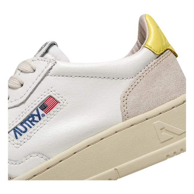 Medalist Low-Top Leather/Suede Sneakers Pale yellow