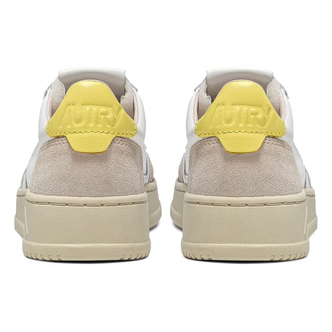 Medalist Low-Top Leather/Suede Sneakers Pale yellow