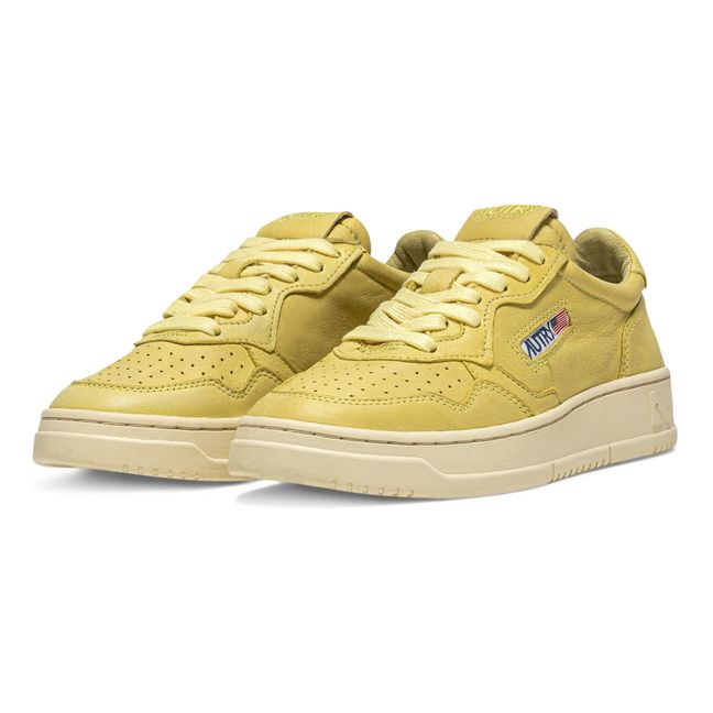 Medalist Low-Top Goat Leather Sneakers | Yellow