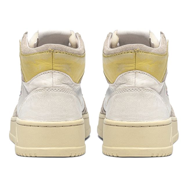 Medalist Mid-Top Goat Leather/Suede Sneakers Yellow
