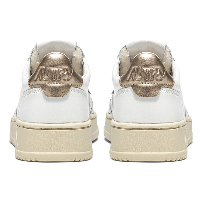 Medalist Low-Top Leather Sneakers Gold