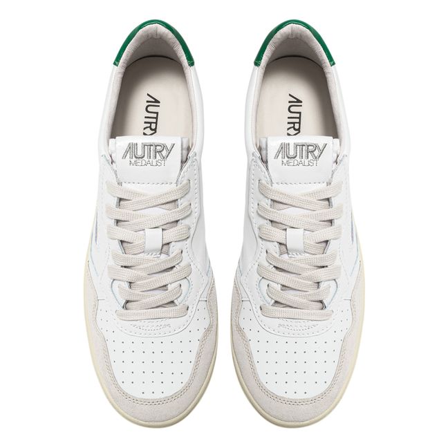 Medalist Low-Top Leather/Suede Sneakers Emerald green