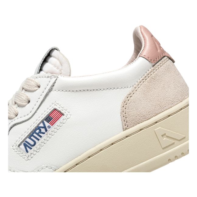 Medalist Low-Top Leather/Suede Sneakers Powder