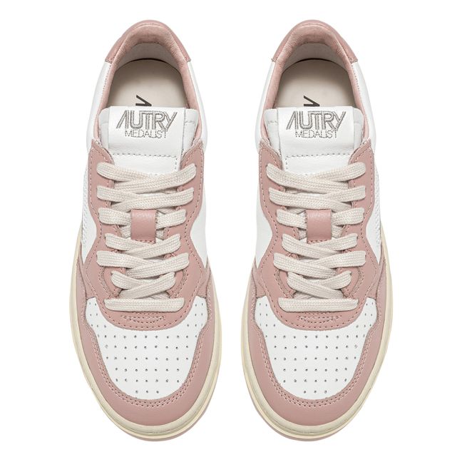 Medalist Low-Top Leather Two-Tone Sneakers Pale pink