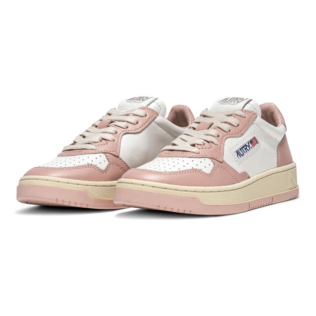 Medalist Low-Top Leather Two-Tone Sneakers Pale pink