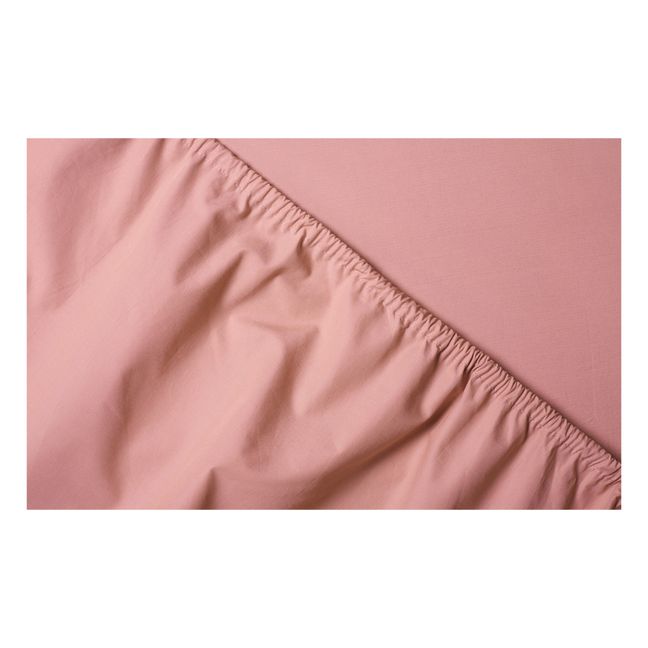 Organic Percale Fitted Sheet Powder pink