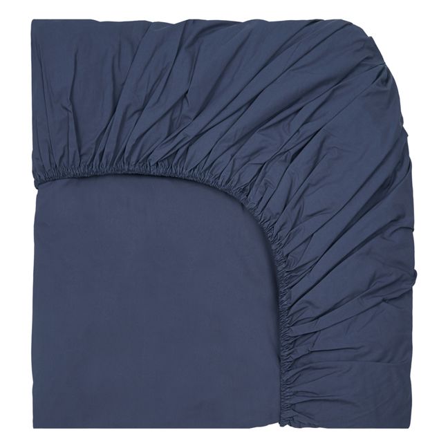 Drap-housse en percale organique | Bleu marine