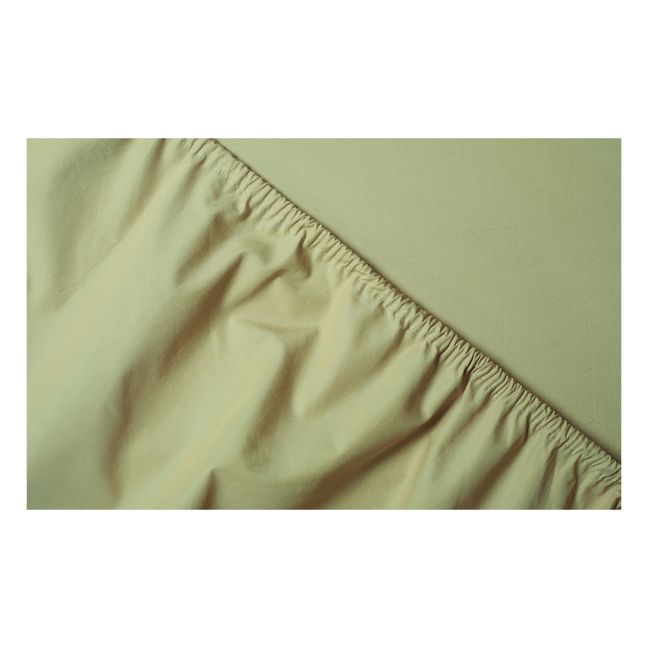 Organic Percale Fitted Sheet Verde pistacchio