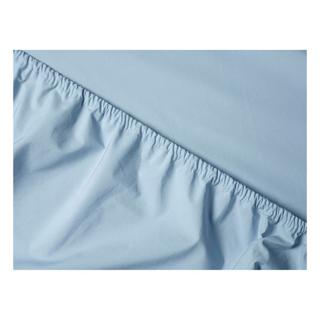 Organic Percale Fitted Sheet | Azzurro