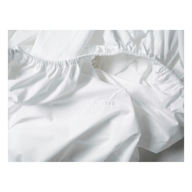 Spannbetttuch aus organischem Perkal | Weiß