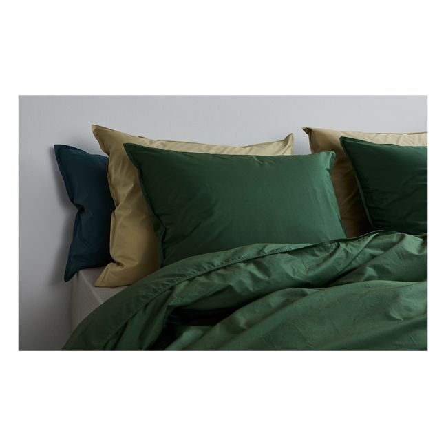 Bettdeckenbezug aus organischem Perkal Chromgrün