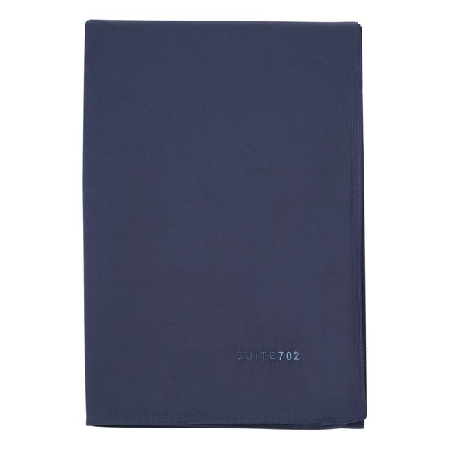 Housse de couette en percale organique | Bleu marine