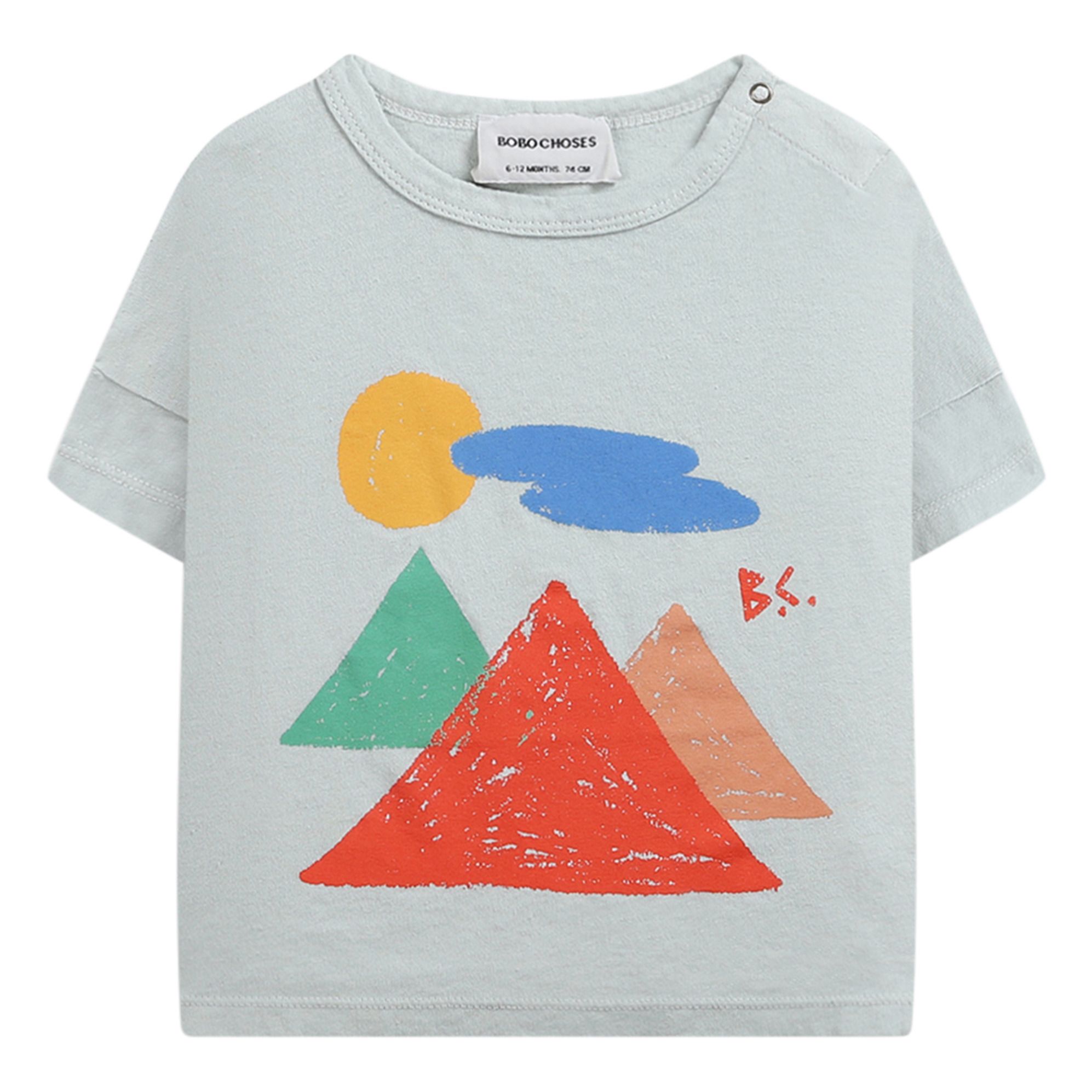 Bobo Choses - T-Shirt Coton Bio Montagnes - Fille - Vert d'eau