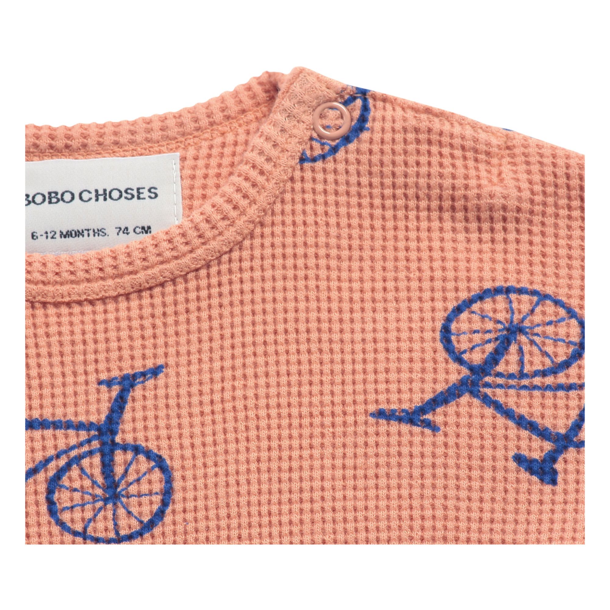 Camiseta de algodón orgánico con nido de abeja Bicicletas Albaricoque- Imagen del producto n°1