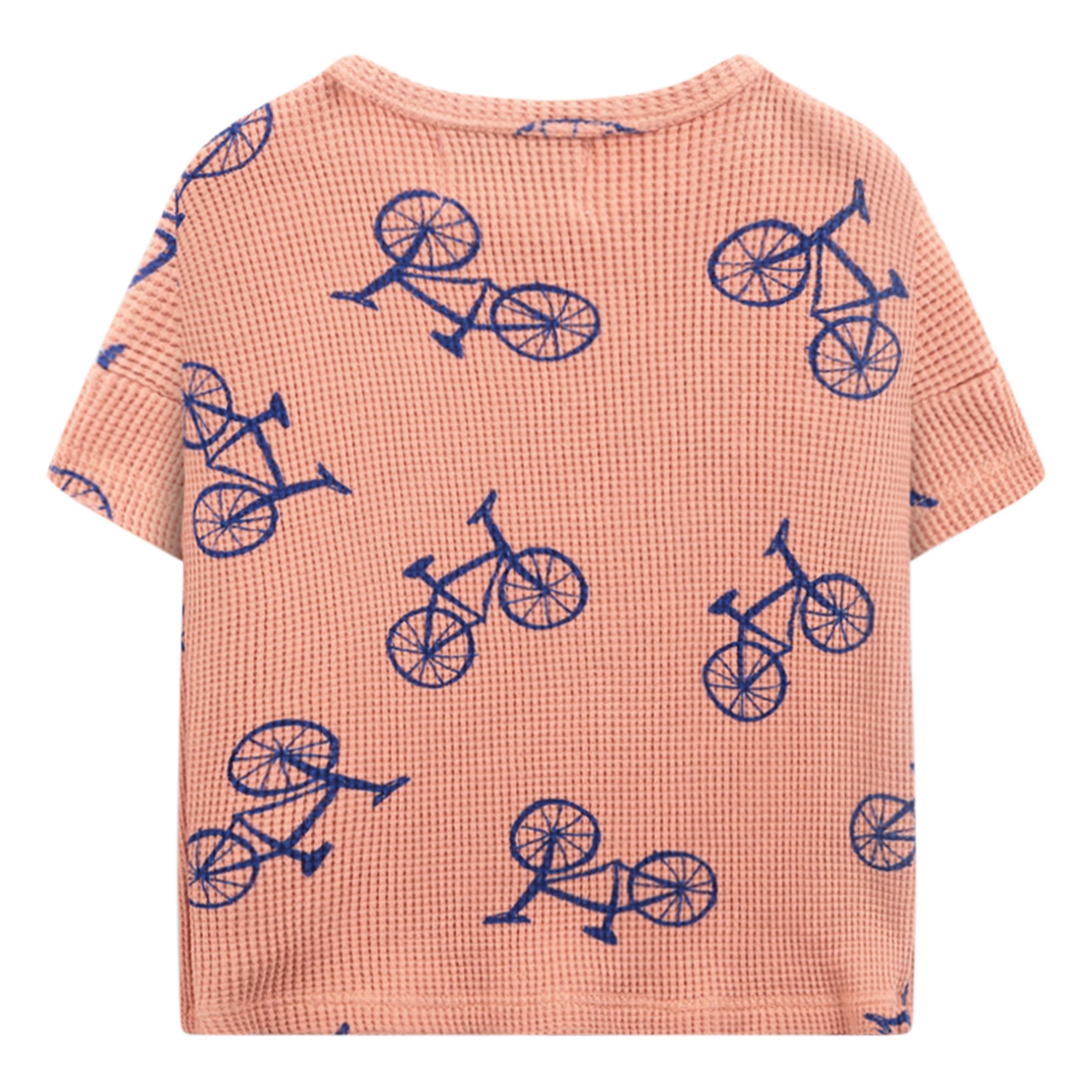 Organic Cotton Waffle Bicycle T-shirt Apricot- Product image n°3