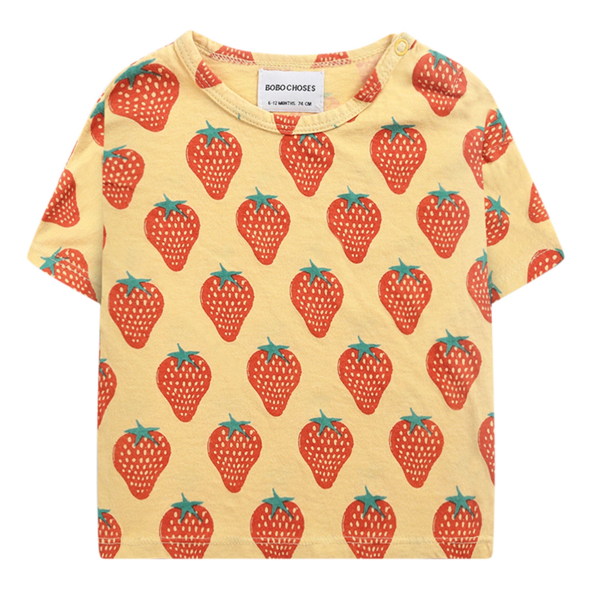 Bobo Choses - T-Shirt Coton Bio Fraises - Fille - Jaune