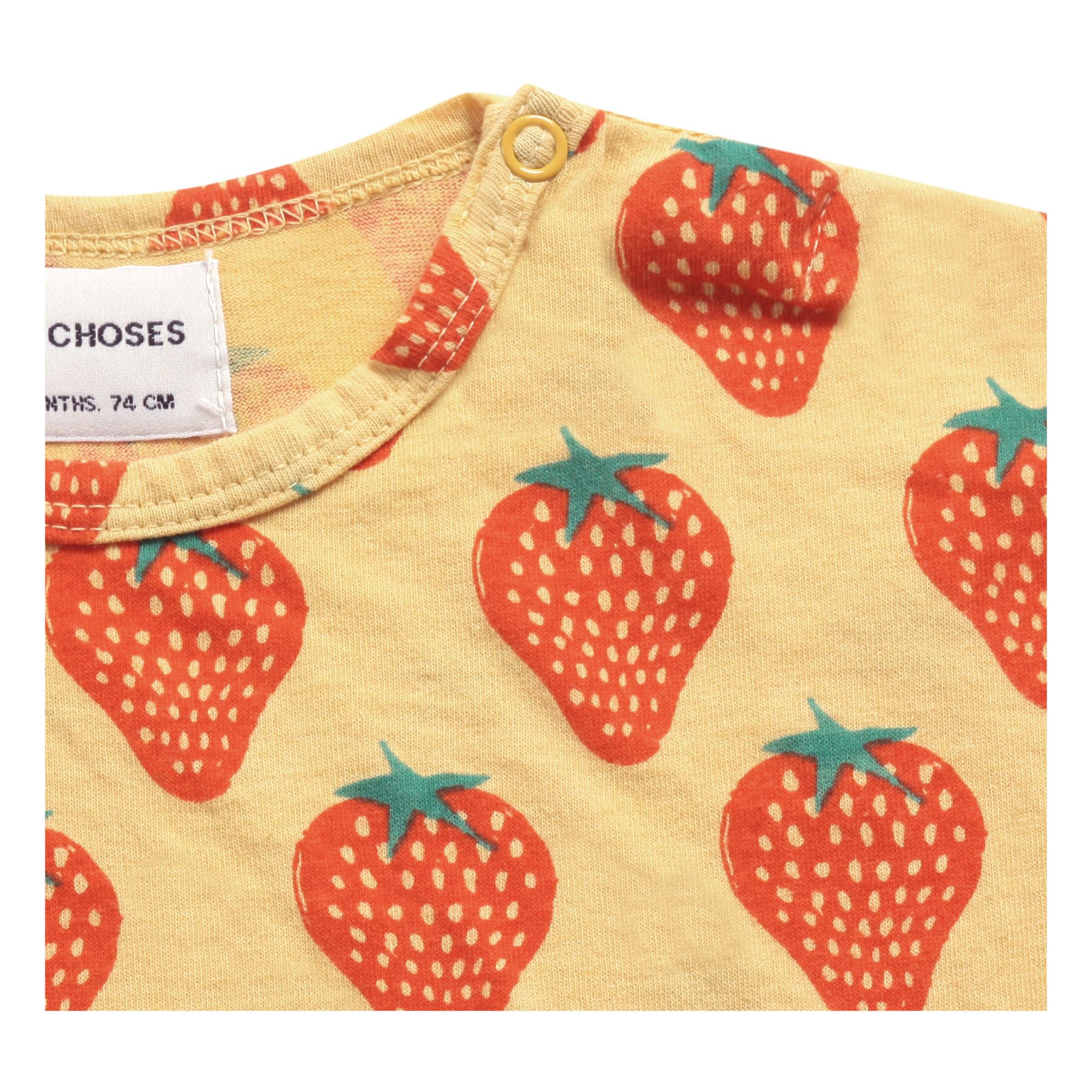 Camiseta de algodón orgánico Fresas Amarillo- Imagen del producto n°3