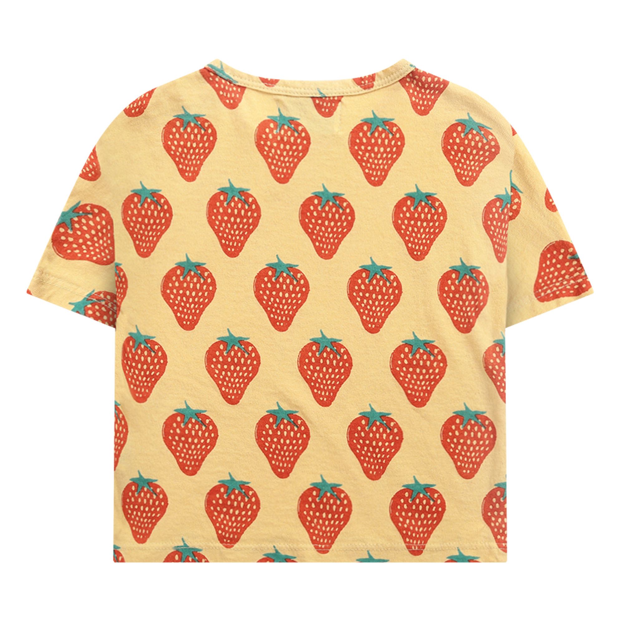 Camiseta de algodón orgánico Fresas Amarillo- Imagen del producto n°4