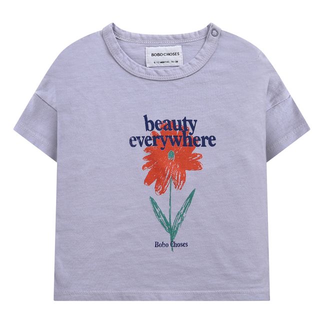 T-Shirt Coton Bio Fleur Mauve