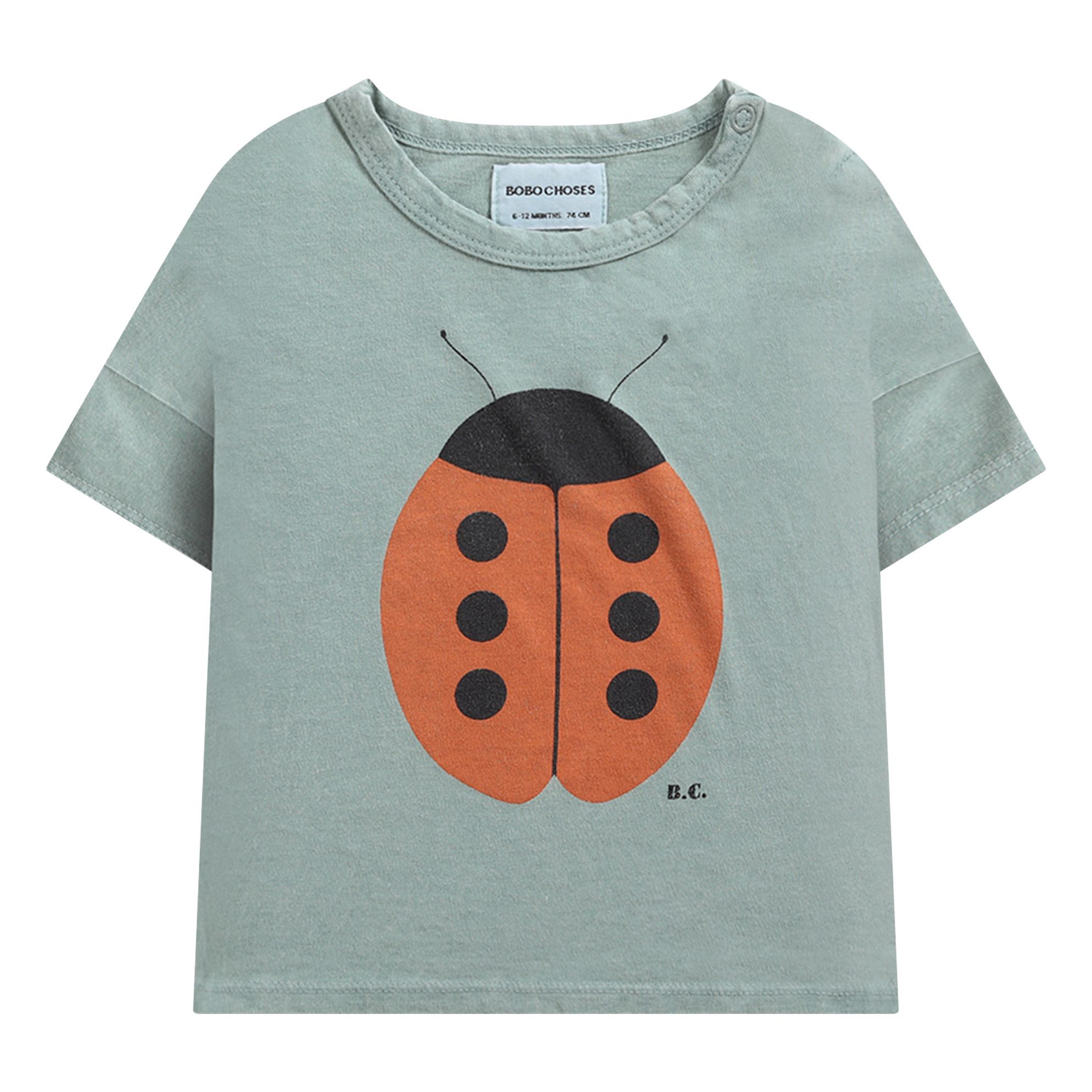 Organic Cotton Ladybird T-shirt Sage- Product image n°0