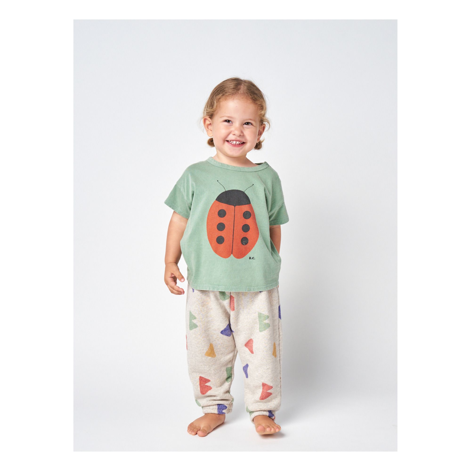 Organic Cotton Ladybird T-shirt Sage- Product image n°1