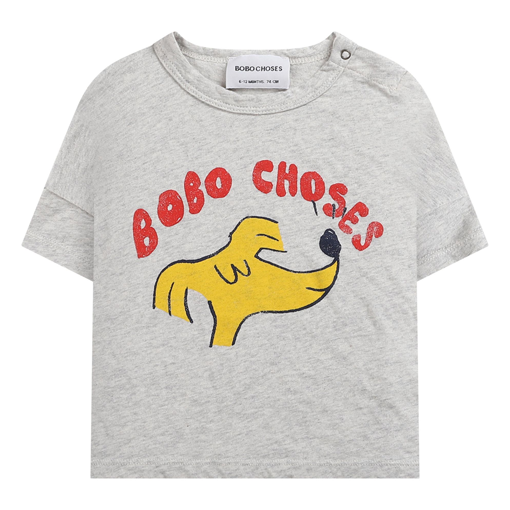 Bobo Choses - T-Shirt Coton Bio Chien - Fille - Gris chiné