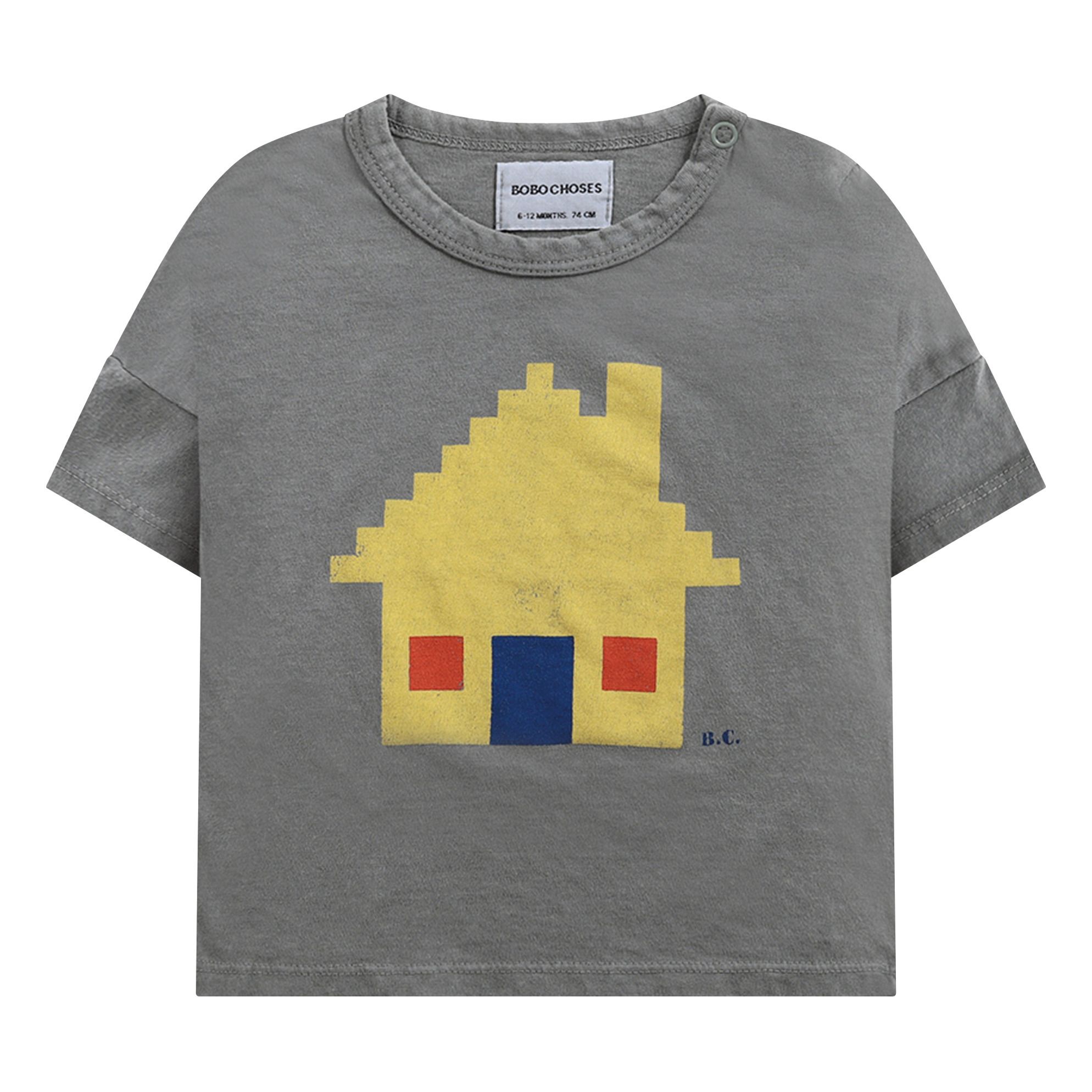 Bobo Choses - T-Shirt Coton Bio Maison - Fille - Gris