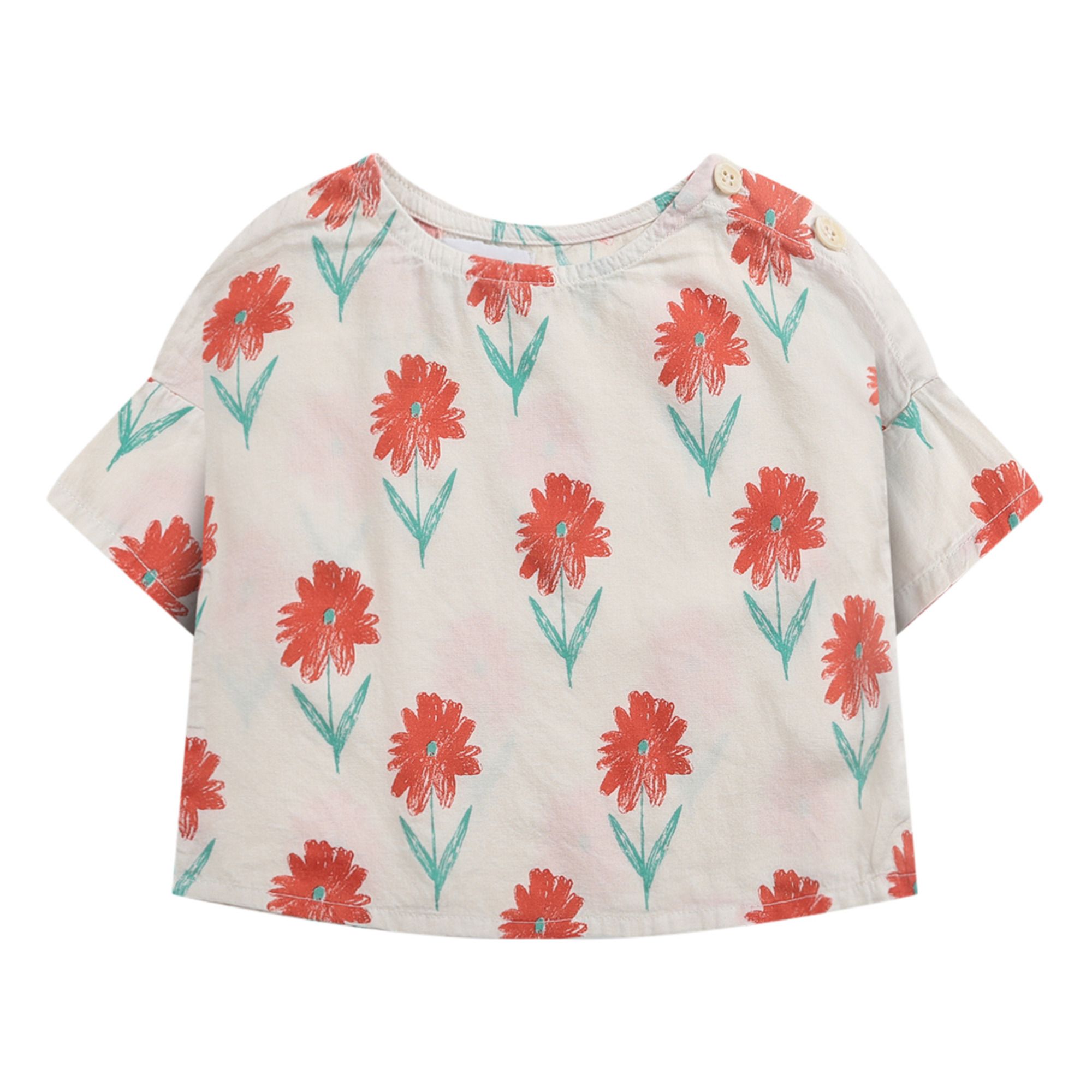 Bobo Choses - Blouse Coton Bio Fleurie - Fille - Ecru
