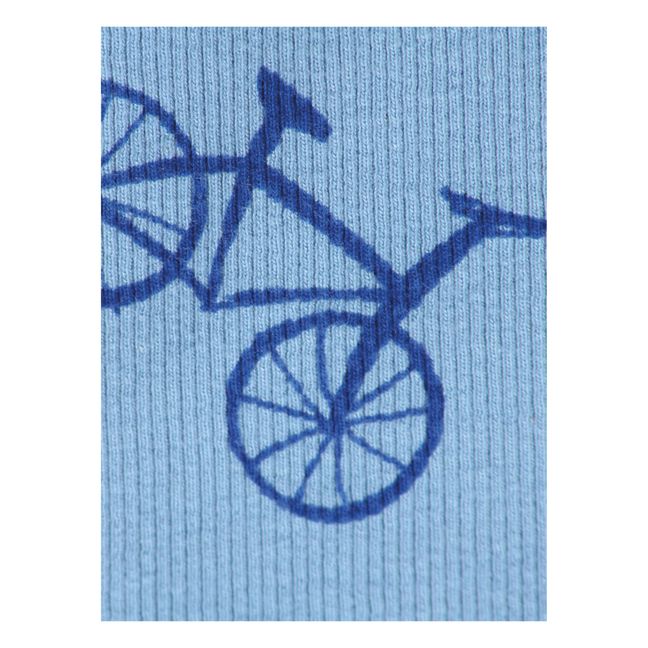 Organic Cotton Bicycle Babygrow Azul