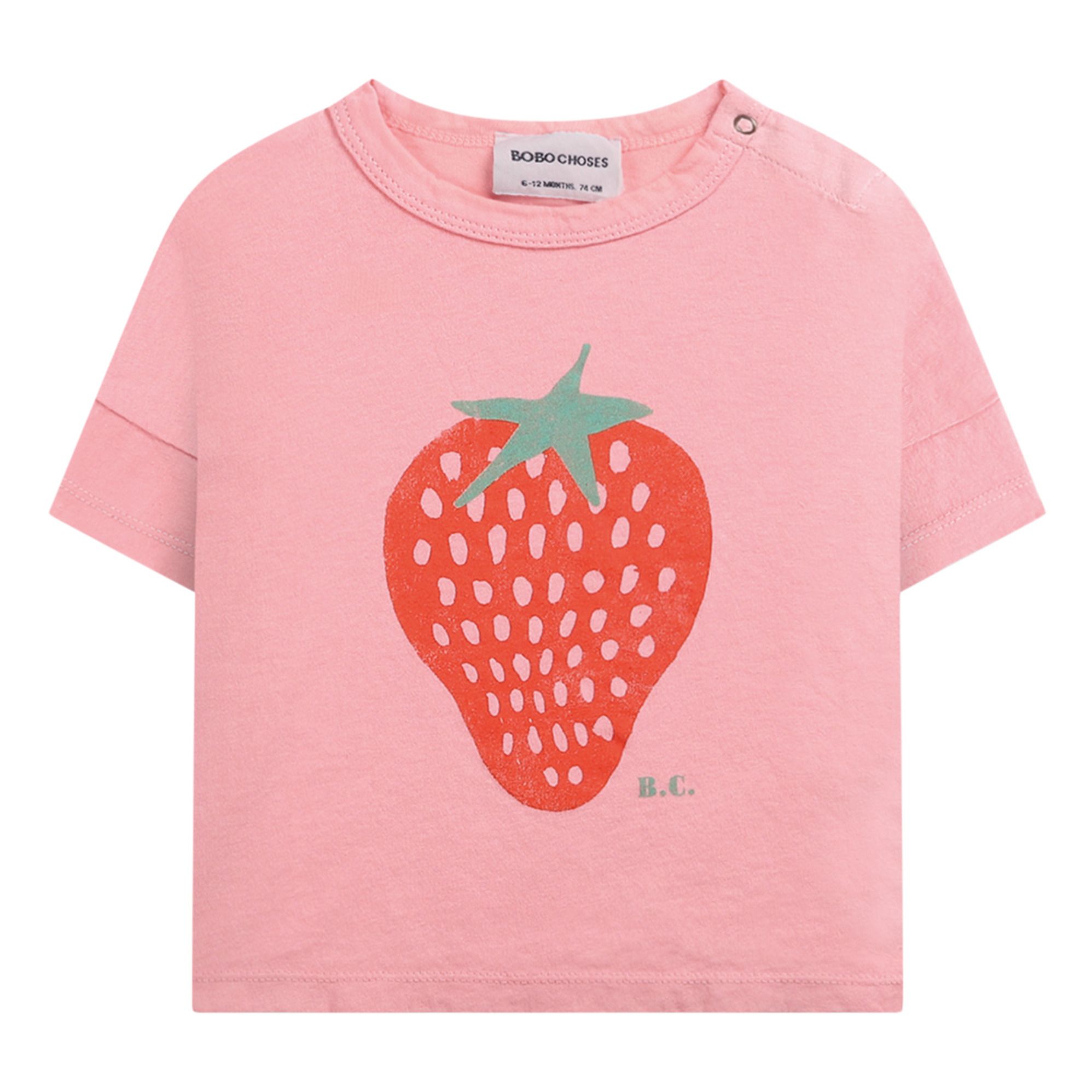 Bobo Choses - T-Shirt Coton Bio Fraise Bébé - Fille - Rose