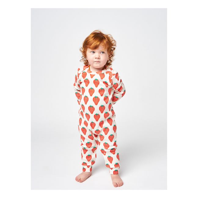 Organic Cotton Strawberry Pyjamas Ecru