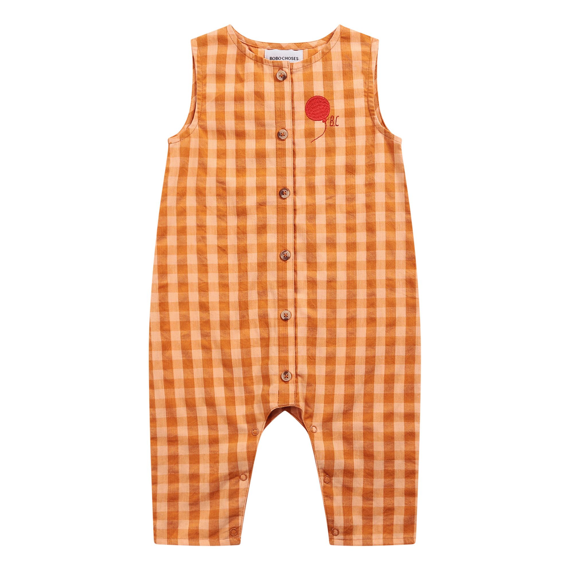Bobo Choses - Combinaison Coton Bio Carreaux - Fille - Orange