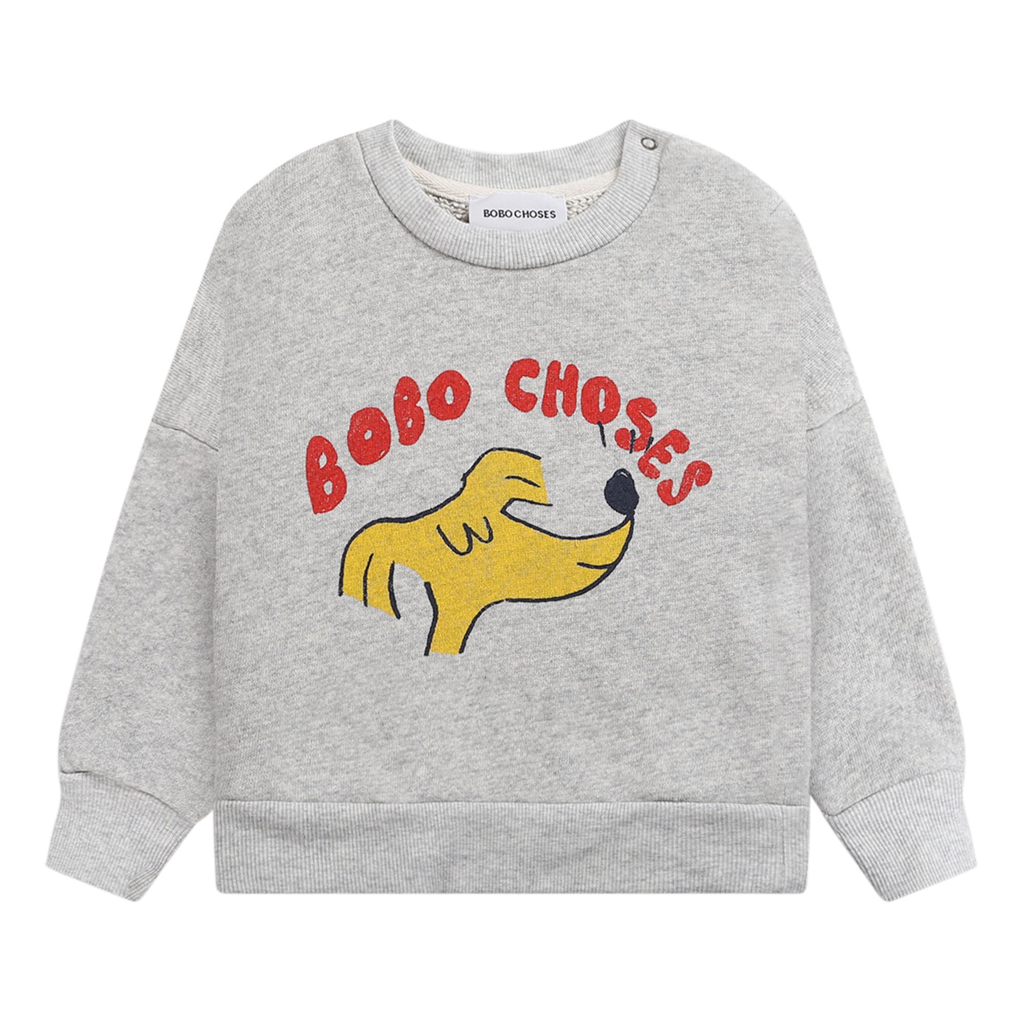 Bobo Choses - Sweat Coton Bio Chien - Fille - Gris chiné