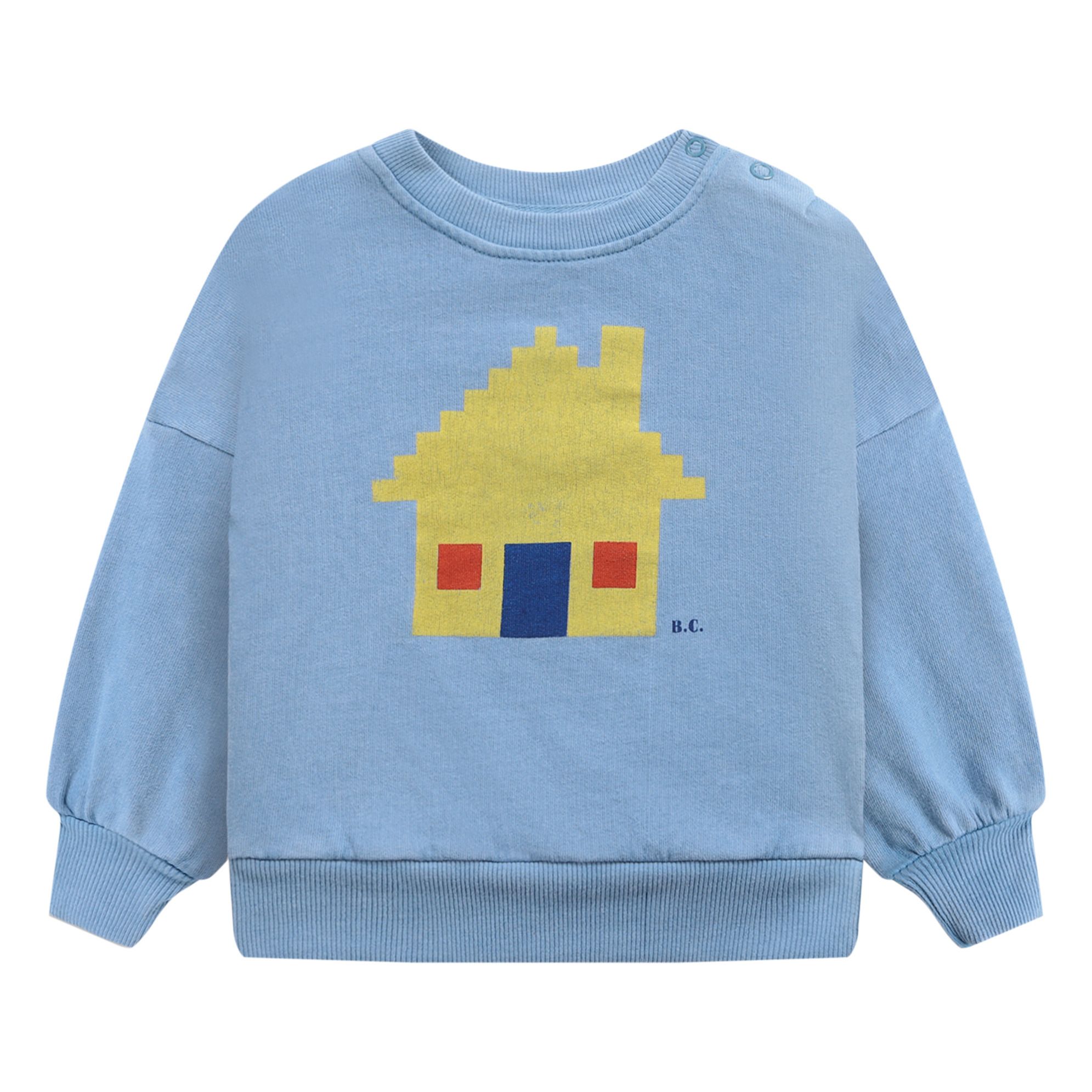 Bobo Choses - Sweat Coton Bio Maison - Fille - Bleu ciel