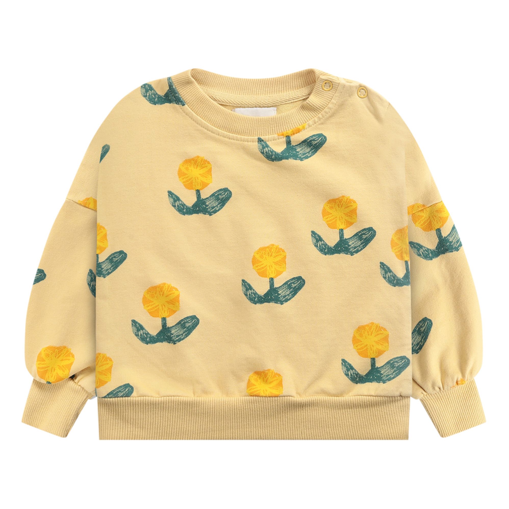 Organic Cotton Floral Sweatshirt Yellow- Product image n°0