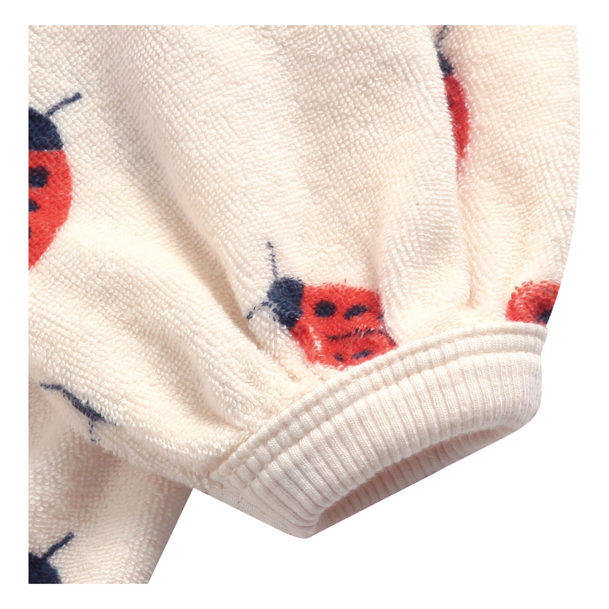 Organic Cotton Terry Cloth Ladybird Sweatshirt Ecru- Product image n°6