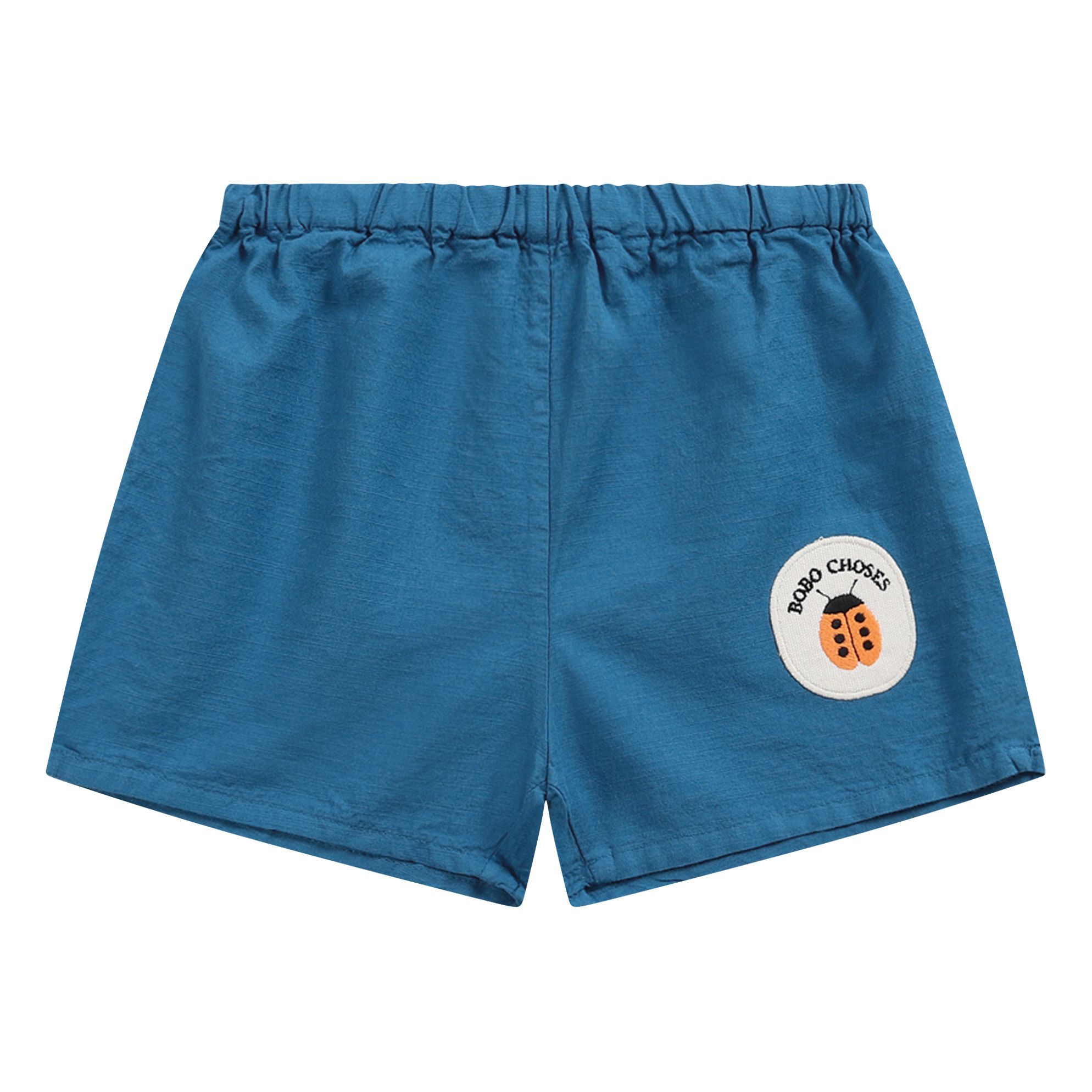 Pantalón corto de algodón orgánico bebé Azul Bobo Choses Moda Bebé