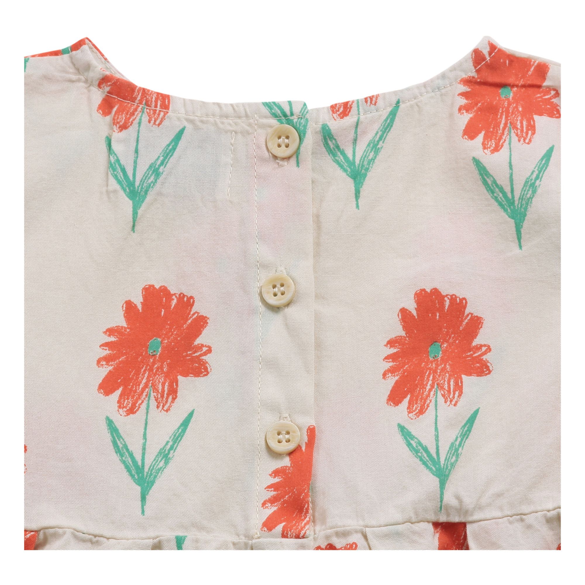Organic Cotton Flower Dress + Bloomers Ecru- Product image n°2